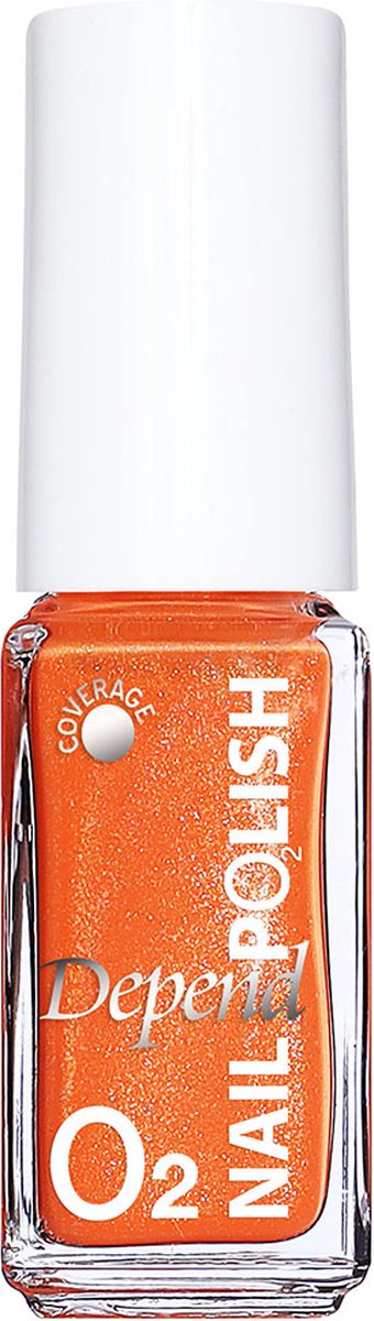 Depend Cosmetic | O2 Nail Polish | Nagellak | oranje met glitters | nr.619 | 5ml