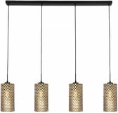 Freelight - Hanglamp Cestino 4 lichts L 120 cm zwart - goud