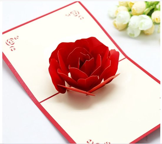Carte d'amour Pop Up "3D Rose" - Carte de Saint Valentin - Carte  d'anniversaire -... | bol