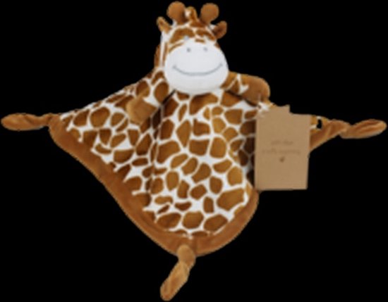 Petit Villain Krel knuffeldoek - giraffe - lekker zacht - kraam cadeau - in crème en bruin — afbeelding 3