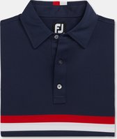 Heren Polo - Footjoy - Pique - Blauw/Rood/Wit - L