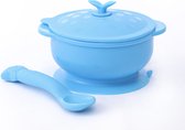Fishermex Kitchenware - Siliconen Baby Servies Inclusief eetlepels - Set van 2 - Blauw