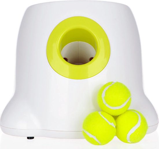 Automatische Ballenwerper voor Honden - Ballenkanon - Ballenschieter - Hondenspeeltjes Bal - Hondenspeelgoed Sterk - Wit