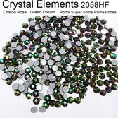 Strass steentjes | Green Dream | SS30 (6,32-6,50mm) 288st (2 Gross) | Crystal Elements Super kwaliteit 2058HF | Rhinestones Hotfix Flatback | Glitter steentjes