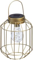 Solar lantaarn - goud - buiten verlichting - tuin verlichting - tuinlamp - 18 x 14 cm