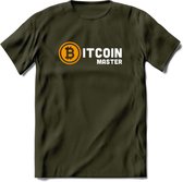 Bitcoin Master - Crypto T-Shirt Kleding Cadeau | Dames / Heren / Unisex | Bitcoin / Ethereum shirt | Grappig Verjaardag kado | Tshirt Met Print - Leger Groen - M