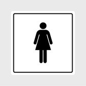 Wc Sticker Vrouwen Toilet 10x10cm | Deursticker Vrouwen Toilet Zwart | Dames Wc Deurstickers | UV & Waterproof |