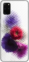 Geschikt voor Samsung Galaxy S20 Plus hoesje - Klaproos - Bloemen - Glas - Siliconen Telefoonhoesje