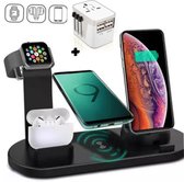 6-in-1 Draadloze Oplader iPhone - iWatch - Airpods & Pro - Galaxy Buds - Draadloos Qi Station Telefoon GSM Lader - Samsung - Android