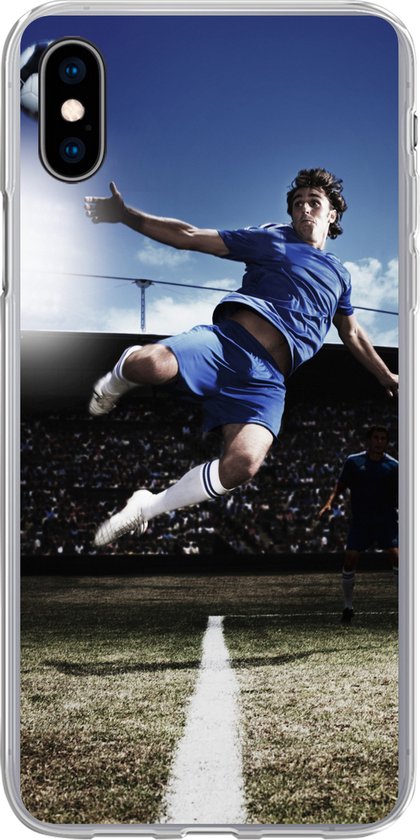Coque iPhone Xs Max - Joueur de football faisant une volée - Coque de  téléphone en... | bol.com