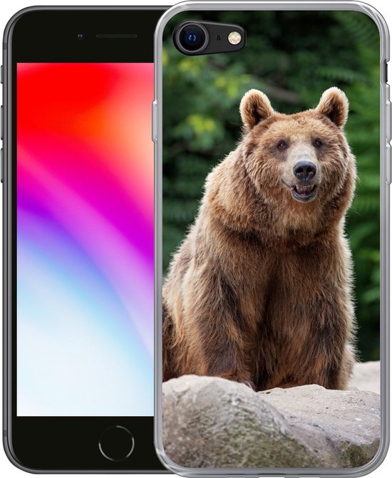 Coque iPhone 7 - Forêt - Ours - Pierres - Siliconen