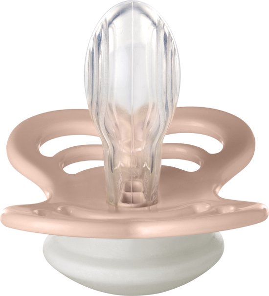 Bibs Supreme Glow In The Dark Blush/Vanilla 06 mnd 2 Stuks Silicone