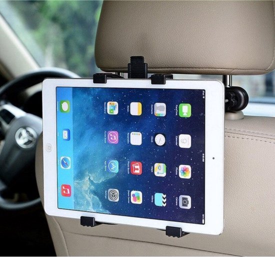 Universele houder geschikt voor iPad - iPad Air & Tablets - Hoofdsteun houder voor auto met 360° rotatie - Zwart