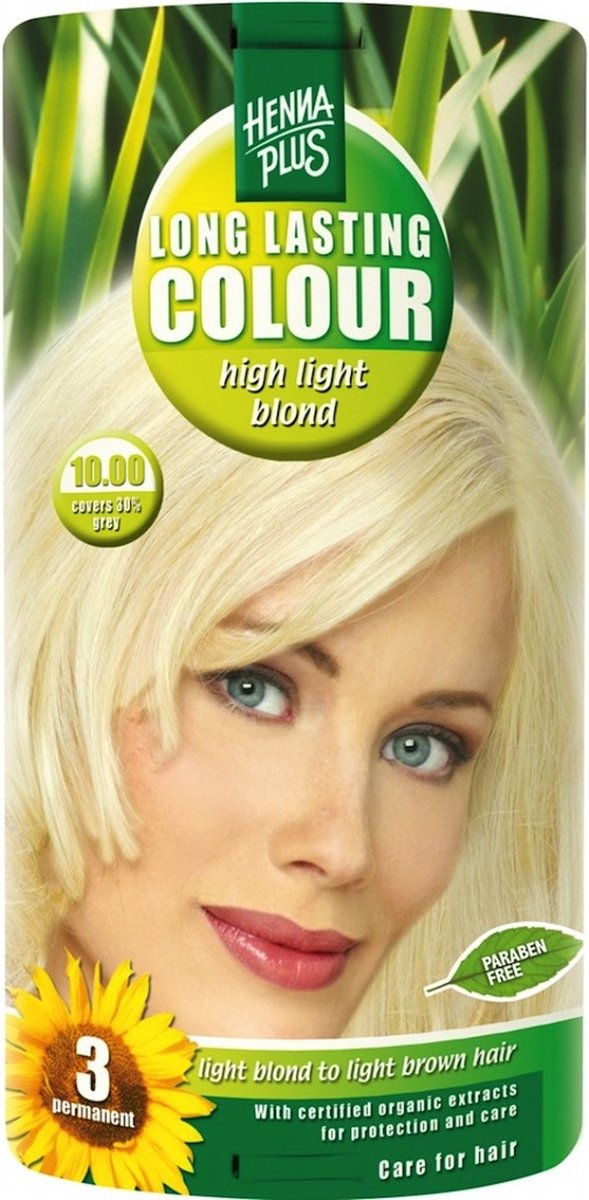 Hennaplus Long Lasting Colours 10.00 High Light Blond - Haarverf