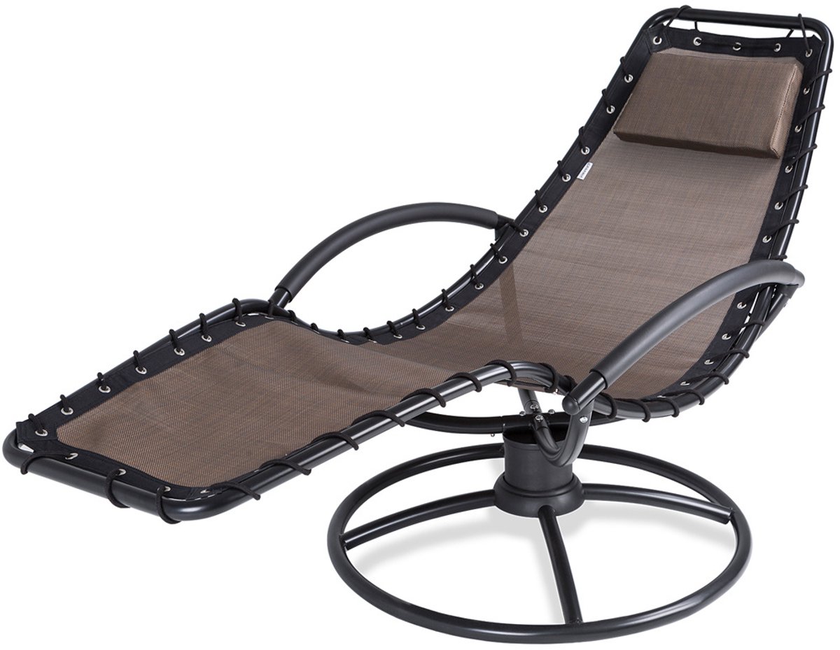 Casaria – Ligstoel Eve - 360° draaibaar incl. Kussen - Mokka
