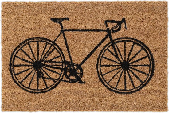 Relaxdays paillasson coco - 40 x 60 cm - tapis extérieur vélo - anti-dérapant - tapis d'entrée extérieur