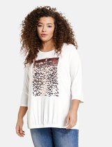 SAMOON Dames Shirt met 3/4-mouwen en pailletjes EcoVero