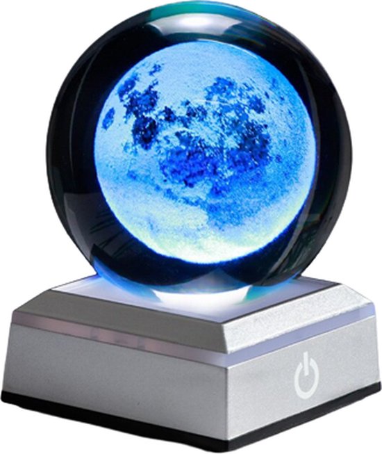 3D Lamp – Maan – Planeet – Slaapkamer Verlichting – Staand Lampje – Touch Schakelaar – Licht Kleuren – Bal & LED Lamp – Oplaadbaar