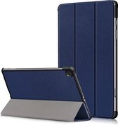 Geschikt voor Samsung Galaxy Tab S6 Lite Hoesje - 10.4 inch - Tab S6 Lite Hoesje - Tri fold book case hoes - TPU Back Cover met stand Blauw