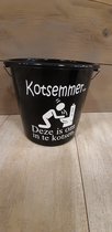 Emmer - Tekst - 5 liter - Zwart - "Kotsemmer.. - Kado