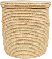 Wasmand - Ø48x48cm - Naturel L - Opbergmand riet - Wasmand Riet - Mand Met Deksel- Zeegras- Naturel -L
