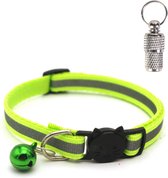 Kattenhalsband met veiligheidssluiting - Inclusief Adreskoker en belletje - Reflecterend - Verstelbaar - 19 / 32 cm - Halsband kat - Kattenbandje - Cat - Kitten - Katten halsband -