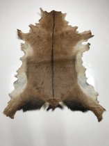 118. Geitenhuid / Geitenvacht 90 x 119 cm – Decoratief – Natuurproduct – Vloerkleed – Dierenvel – Bruin, Wit, Zwart