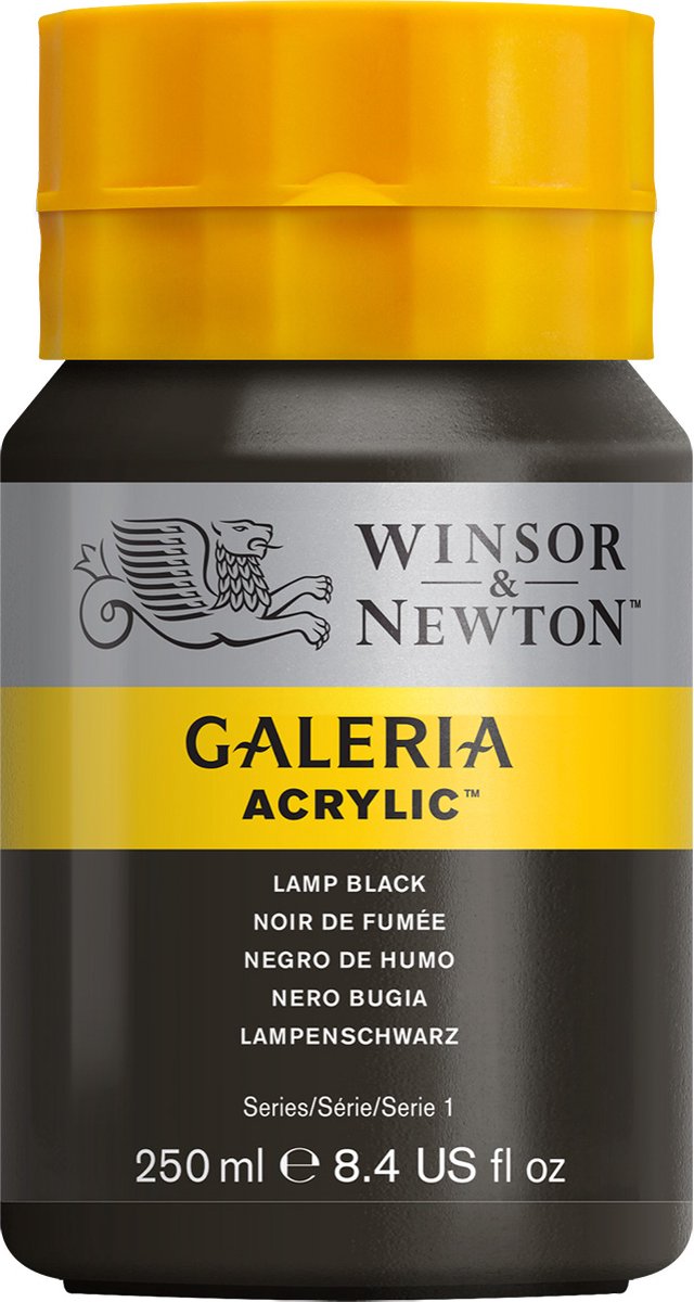 Winsor & Newton Galeria - Acrylverf - 250ml - Lamp Black