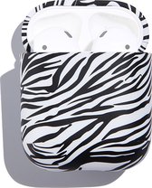 Apple AirPods 1 Hoesje - Mobigear - Zebra Serie - Hard Kunststof Hoesje - Zwart / Wit - Hoesje Geschikt Voor Apple AirPods 1
