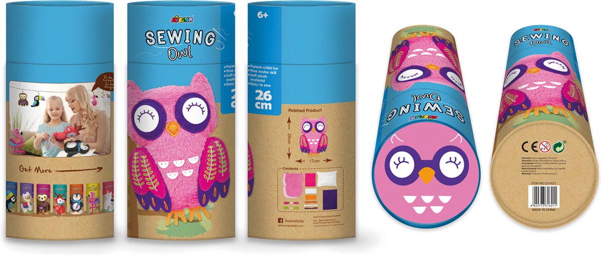 Avenir Sewing: MIJN EERSTE POP / UIL, in tube diam.11x24cm, 6+