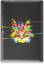 Housse Lenovo Tab 10 | Tab 2 A10-30 Tablette Siliconen Backcover Cat Color avec côtés transparents