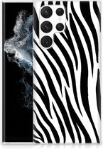 Trendy Telefoonhoesjes Geschikt voor Samsung Galaxy S22 Ultra Smartphone hoesje Zebra