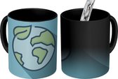 Magische Mok - Foto op Warmte Mok - tekening wereld behouden van klimaat - 350 ML - Uitdeelcadeautjes