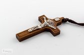 Houten kruisje - hanger - ketting - sieraad - Jezus - 5,5x3 cm