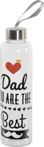 Glazen drinkfles Dad you are the best 550 ml - Vaderdag cadeau - Waterflessen