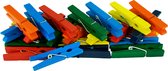 50x stuks multi-color kleur hobby knutselen kleine mini knijpers/knijpertjes 4.5 cm - Kaartjes ophangen