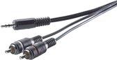 SpeaKa Professional SP-7869916 Cinch / Jackplug Audio Aansluitkabel [2x Cinch-stekker - 1x Jackplug male 3,5 mm] 5.00 m