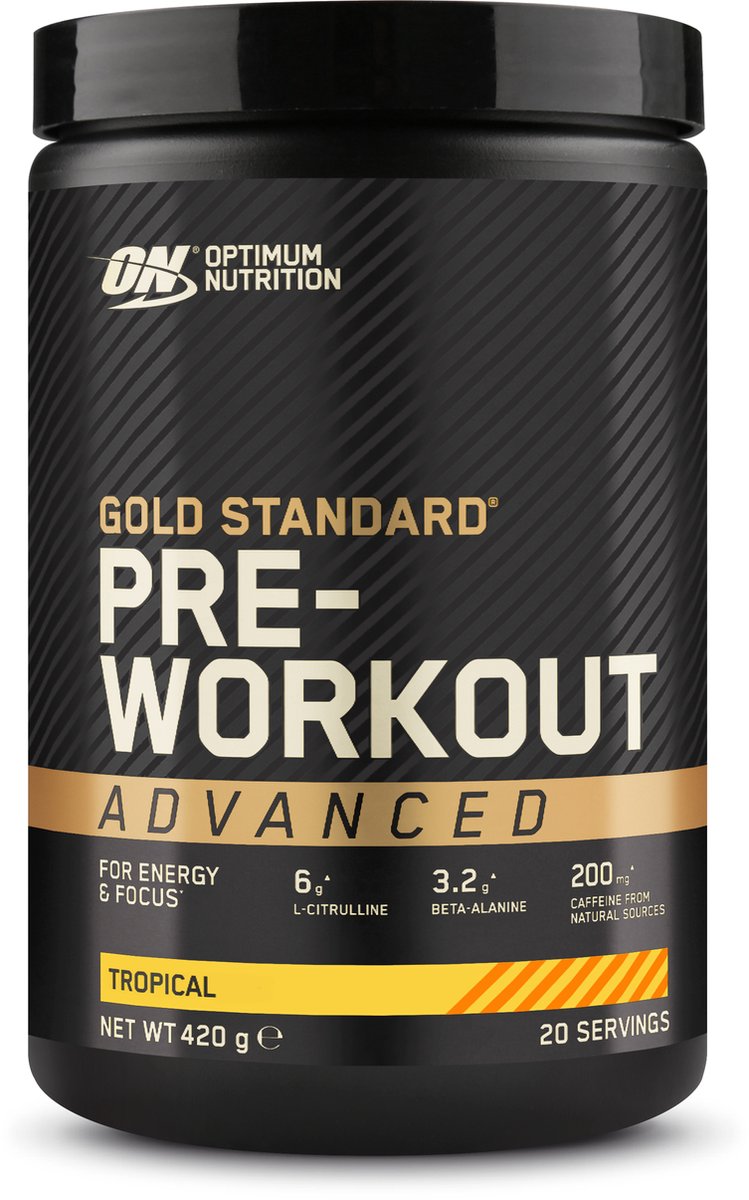 Goedkoopste Optimum Nutrition Gold Standard Pre-Workout Advanced - Pre Workout - Tropical - 420 gram (20 doseringen