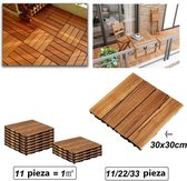 Baymate®houten vloer - Tuinplankenset - Mozaïek hardhout composiet - In elkaar grijpende terrastegels met houteffect Vloeren met kliksysteem - 22 PCS