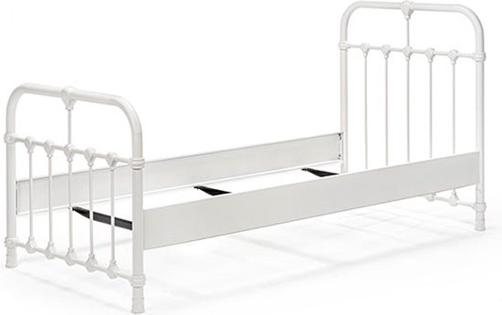 Bed Box Wonen - Kinderbed - Erma - 90x200 - Wit - Metaal - eenpersoons