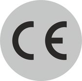 CE Stickers - 100 stuks - Rond 30 MM  - Grijs met Zwart - CE Label - CE Markering - CE Keurmerk