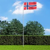 Vlag met vlaggenmast Noorwegen 6 m aluminium