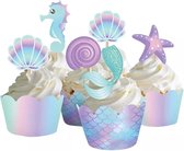 Zeemeermin cupcake wrappers (10 stuks)