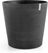 Ecopots Amsterdam Wheels 60 - Dark Grey - Ø60 x H56 cm - Ronde donkergrijze bloempot / plantenpot op wielen