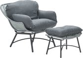 Garden Impressions  Logan fauteuil met voetenbank - groen/grijs