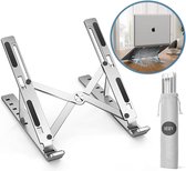 VESFY Ergonomisch Laptop Standaard - Verstelbaar en Opvouwbaar - 10 t/m 16 inch - Zilver