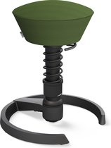 Aeris Swopper - ergonomische bureaukruk - zwart onderstel - groene zitting - gliders - mesh - hoog