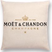 Moët & Chandon Sierkussenhoes - Beige/Creme - Linnen - 45x45 cm - Kussen - Kussensloop