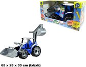 Lena -  GIGA TRUCKS tractor met Voorlader & Graafarm - 65 x 28 x 33 cm (lxbxh)