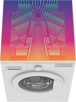 Wasmachine beschermer mat - Illustratie van een kleurrijke optische illusie - Breedte 60 cm x hoogte 60 cm